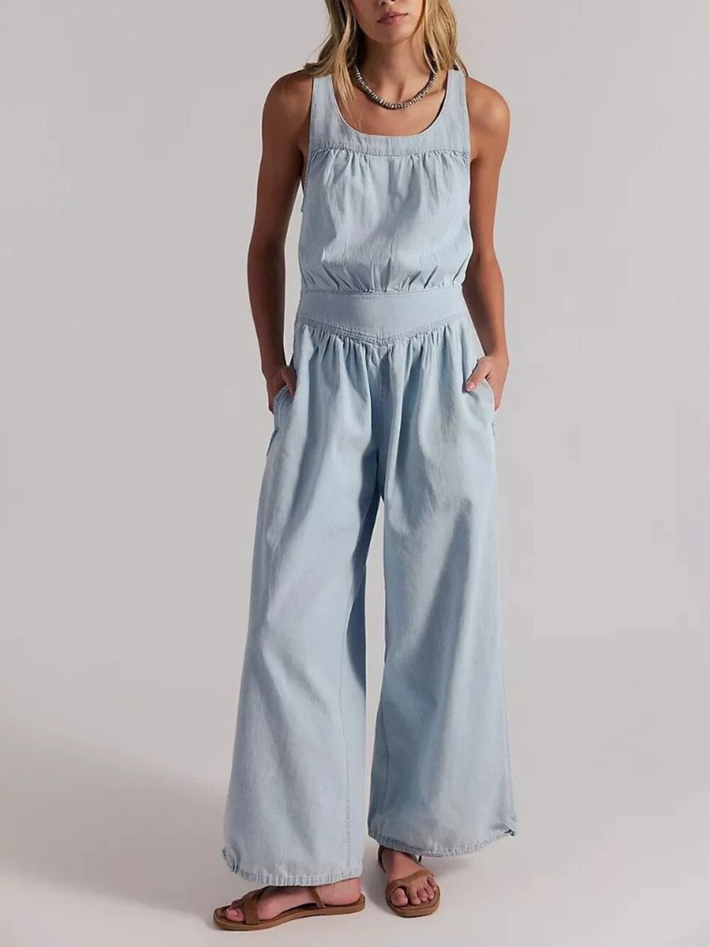 Free People We The Free Vintage Heirloom One-Piece Jumpsuit Smocked L 287724